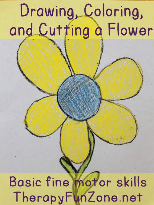 Drawing flowers and cutting