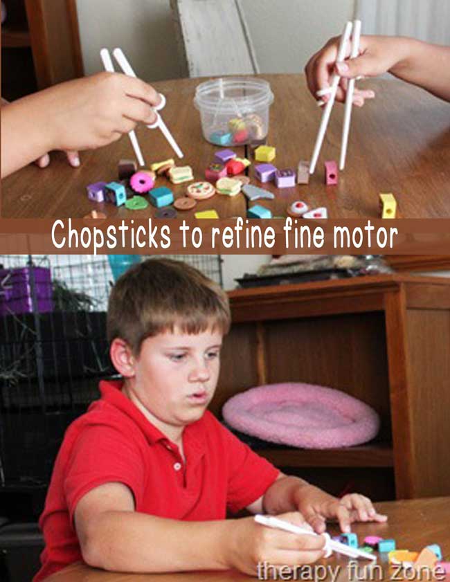 chopsticks to refine fine motor skills