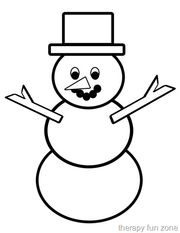 Scissor Cutting: Snow Man Template - Therapy Fun Zone