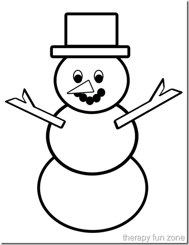 Scissor Cutting: Snow Man Template - Therapy Fun Zone