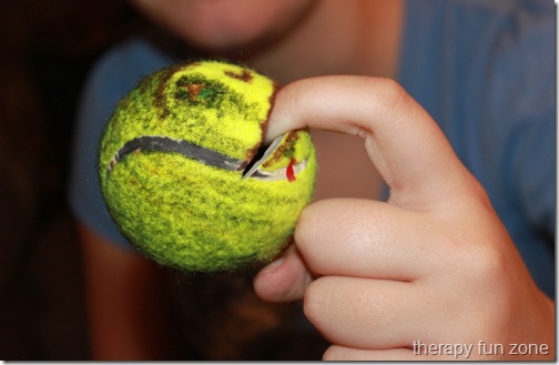 Tennis ball hotsell in mouth