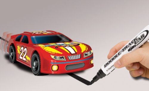 Toy car that store follows a drawn line