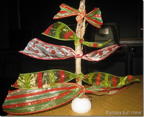 christmas ribbon with writing