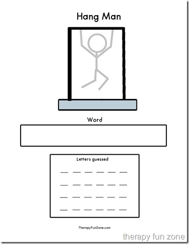 Hang Man for writing practice - Therapy Fun Zone