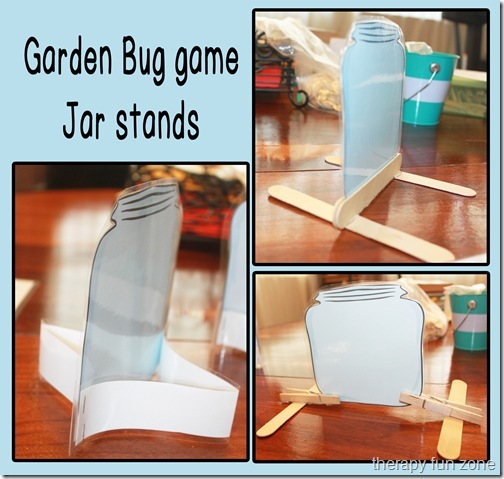 garden bug fine motor game using clothespins: bug jar stands