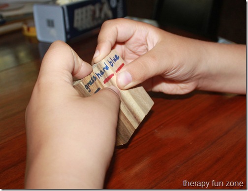 jenga writing: practice fine motor and handwriting