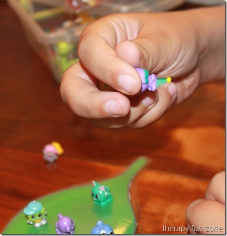 balance bugs on leaves for fine motor skills