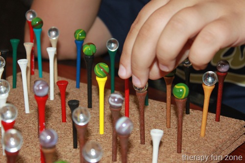 Game Made With Golf Tees and Marbles