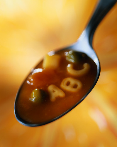 What letters do you see in your soup?