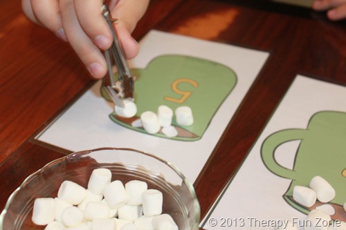 numbered cups printable for counting marshmallows