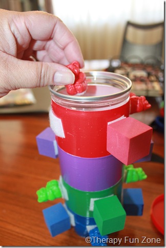 Color matching velcro block fine motor toy
