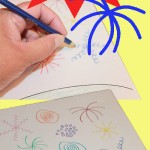 Fireworks Coloring to Practice Writing Lines