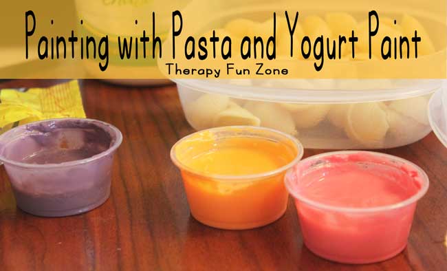 Sensory Painting with Pasta and Edible Paint