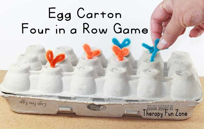 egg carton 4 in a row:  Therapy Fun Zone