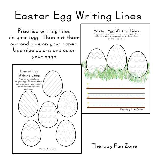 Easter Egg Writing Lines Therapy Fun Zone