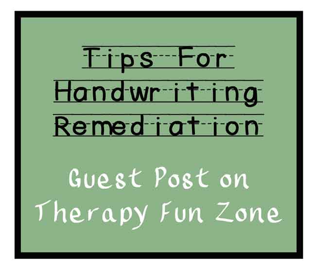 Handwriting Remediation Tips From the Size Matters Handwriting Program -  Therapy Fun Zone