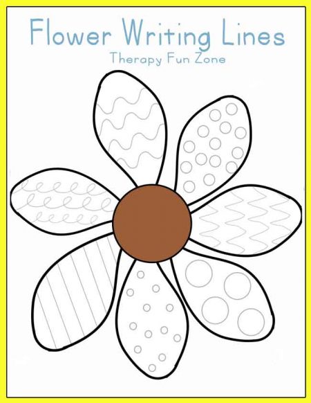therapy fun zone - practice writing and cutting with flower petals
