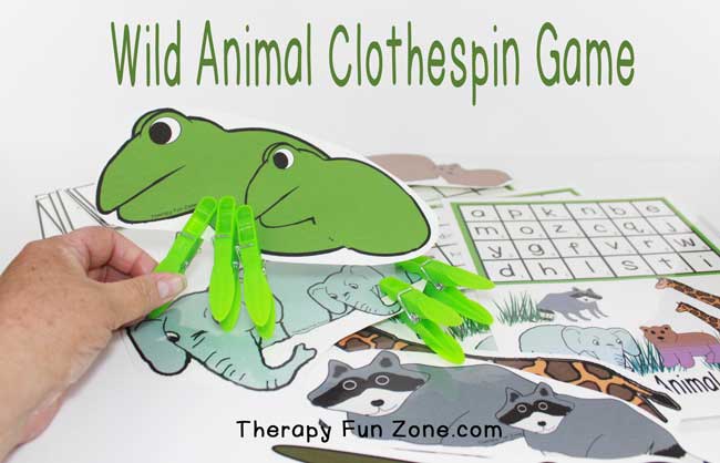 Wild Animal Clothespin Game