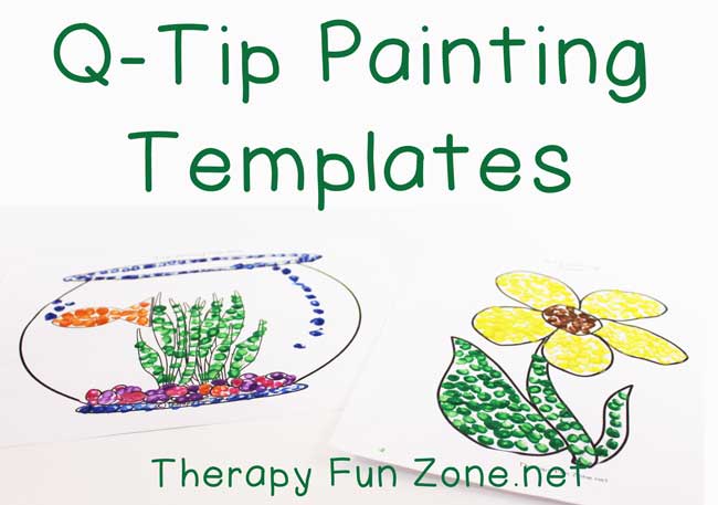 q-tip painting templates for fine motor control