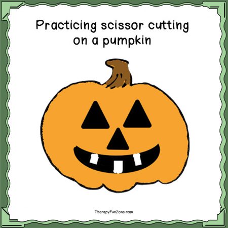 pumpkin cutting to work on cutting skills