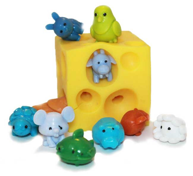 Stretchy Cheese with Squishy Animals