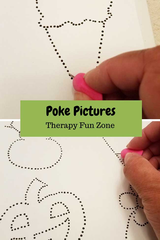 Using push pins to develop fine motor skills