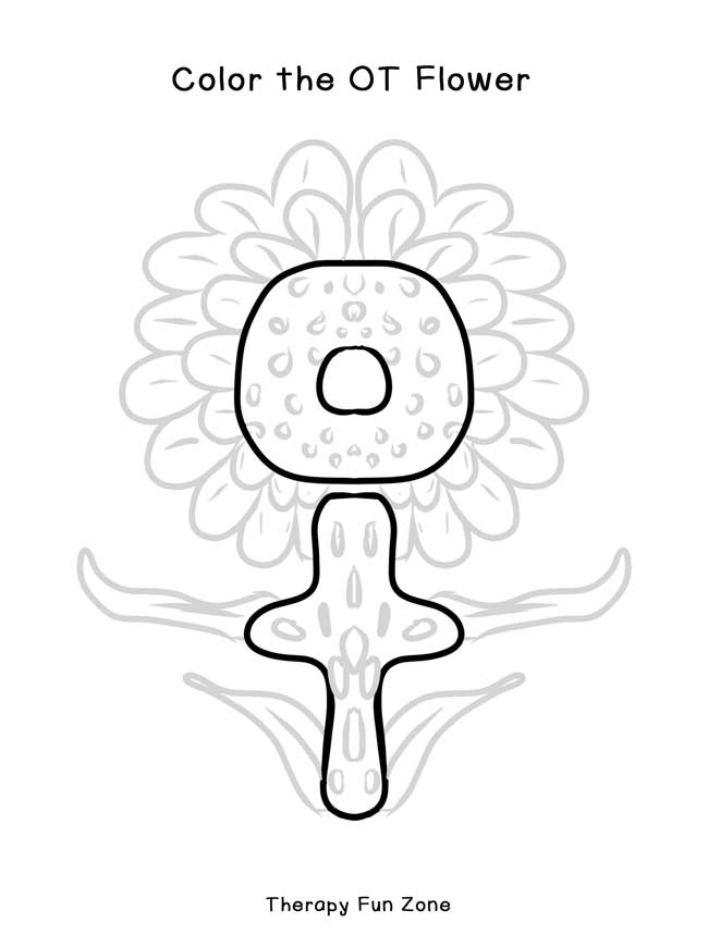 ot flower coloring page  therapy fun zone