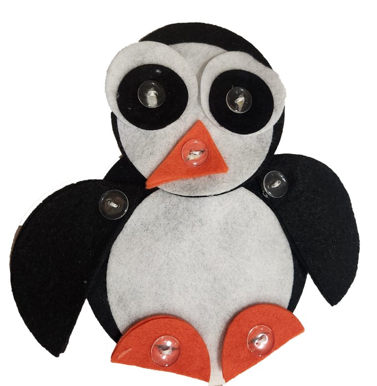 A cute button penguin