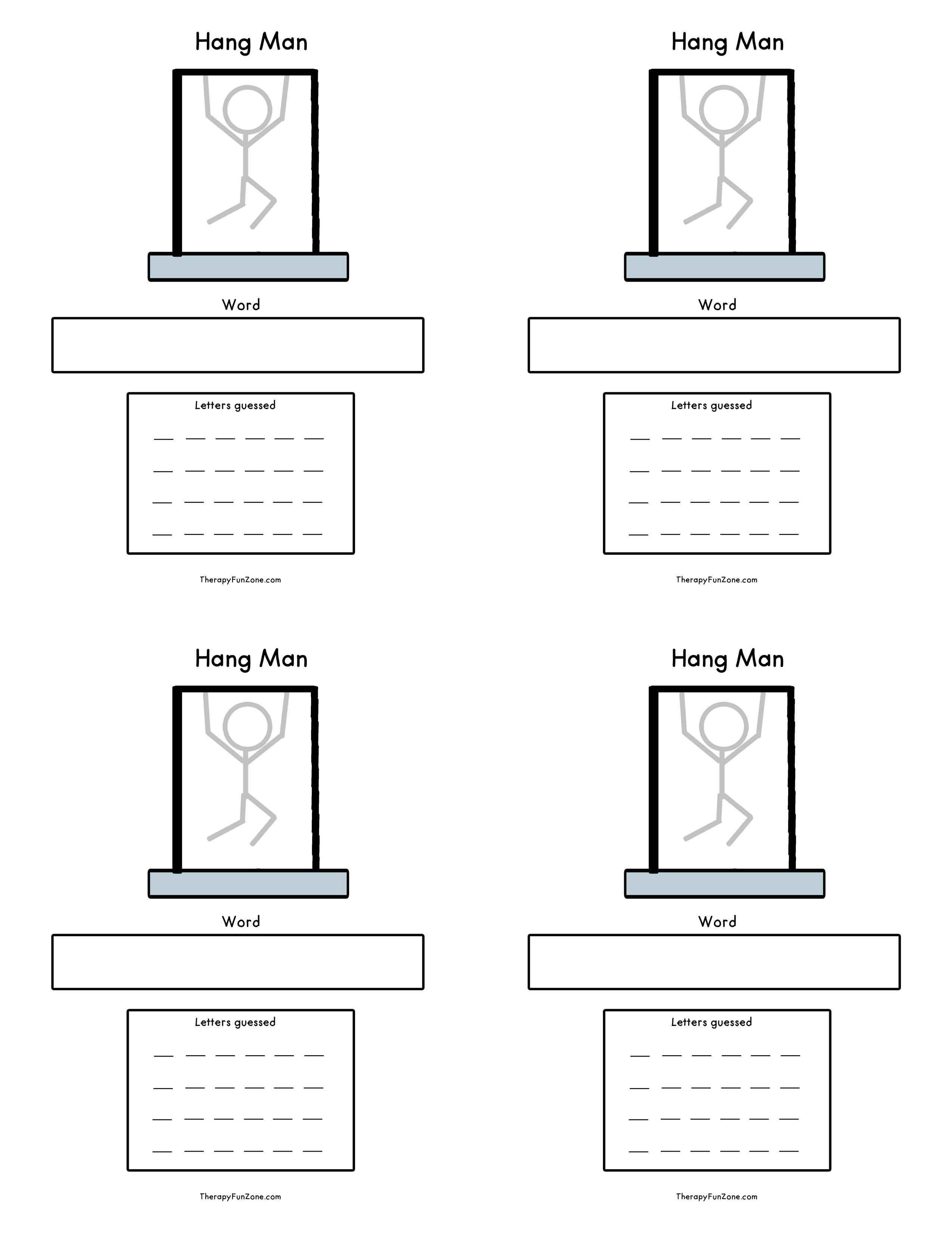 Hangman game template, Packs