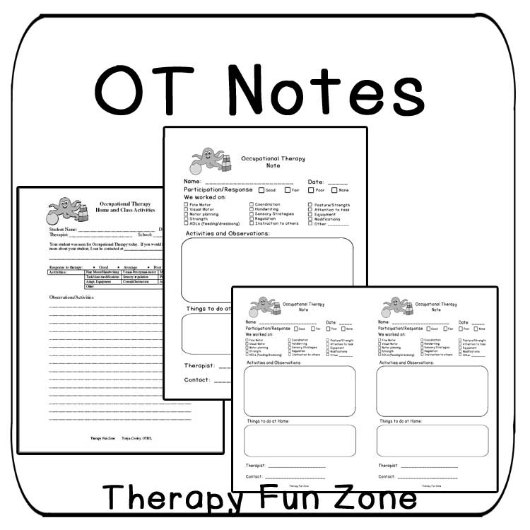Occupational Therapy notes for caregiver